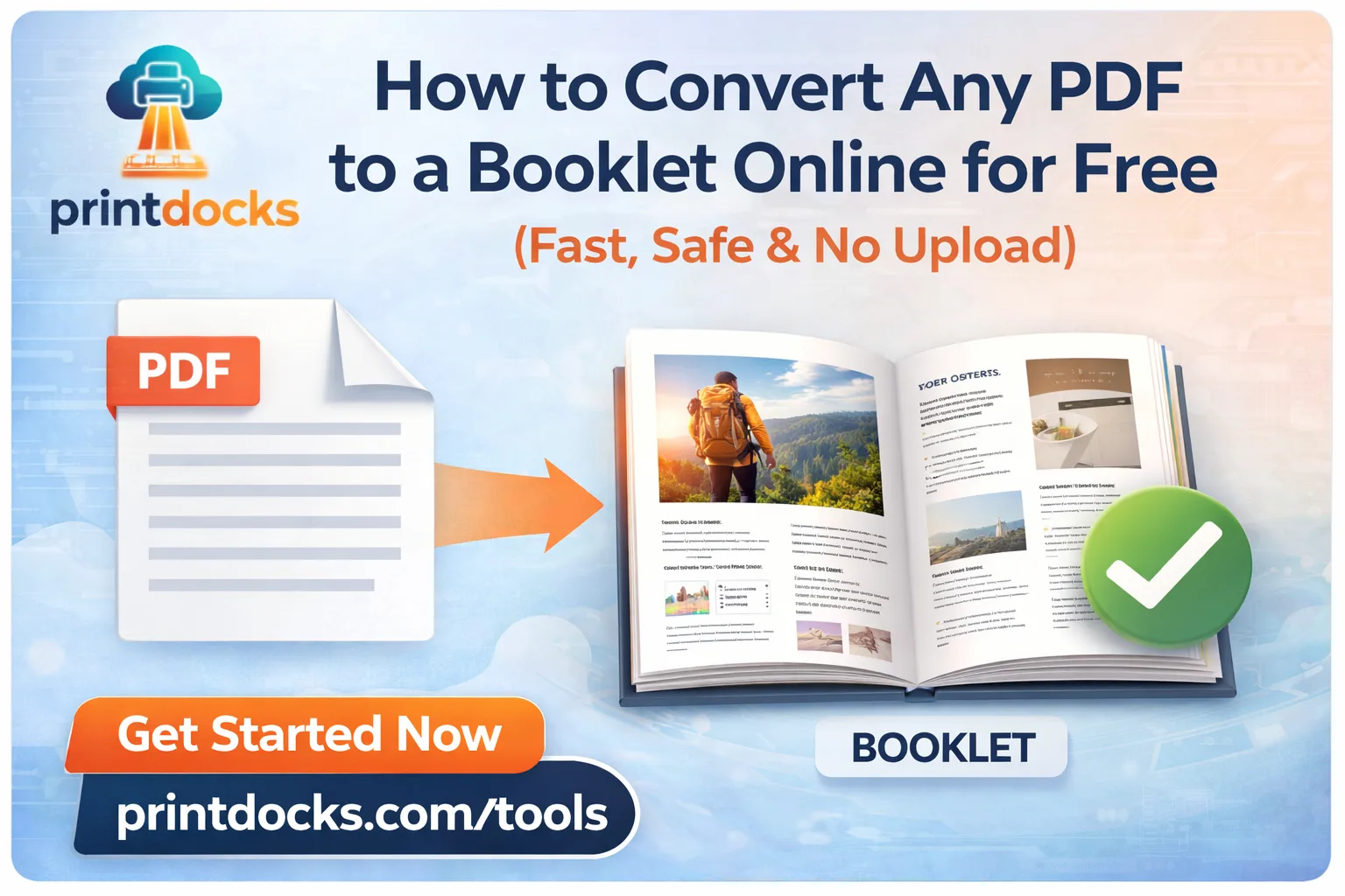 How to Convert Any PDF to a Booklet Online for Free (Fast, Safe & No Upload)