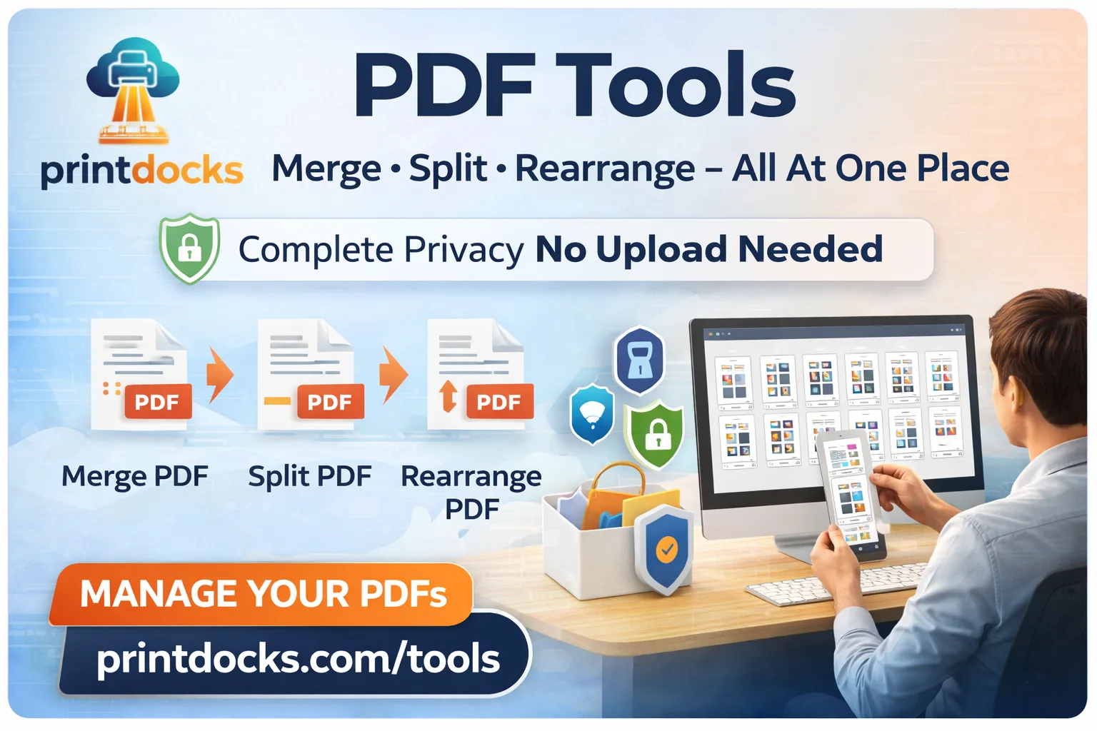 How to Rearrange, Merge and Delete PDF Pages Online Free (No Upload Needed)
